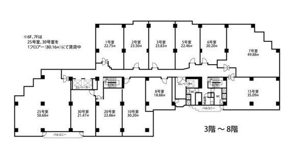 賃貸オフィス間取り図