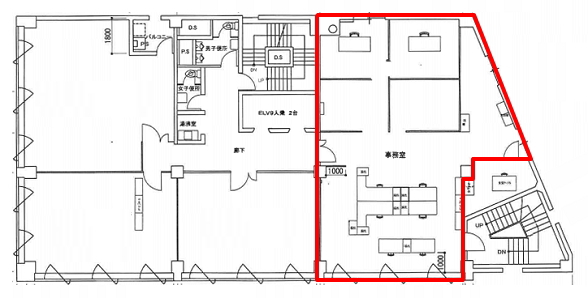 賃貸オフィス間取り図