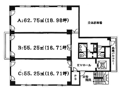 賃貸オフィス間取り図